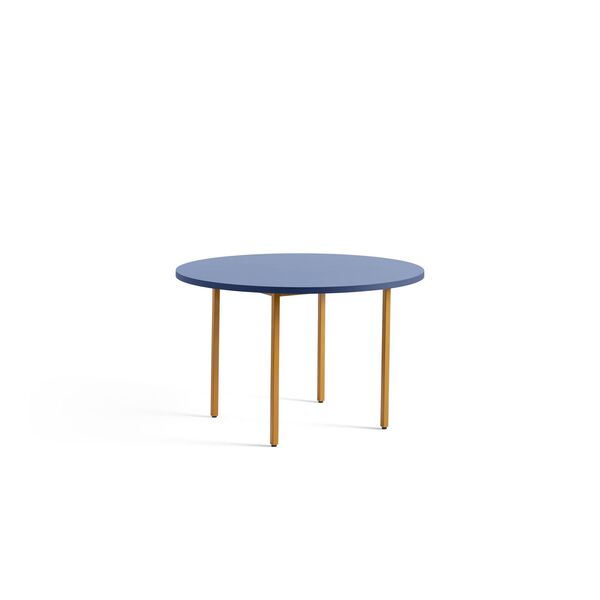 Table de Salle à Manger Bicolore Ø120 Ocre/Bleu