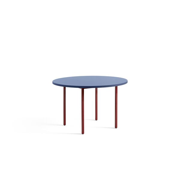 Tweekleurige Eettafel Ø120 Kastanjebruin Rood/Blauw