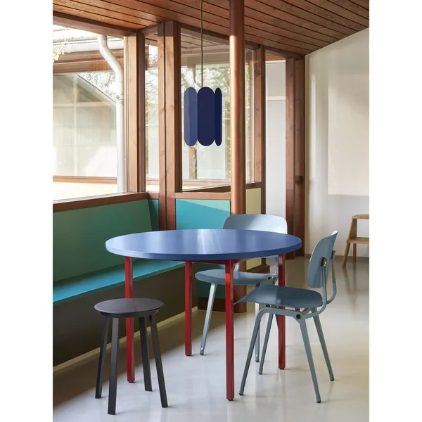 Two-Colour Dining Table Ø120 Maroon Red/Blue