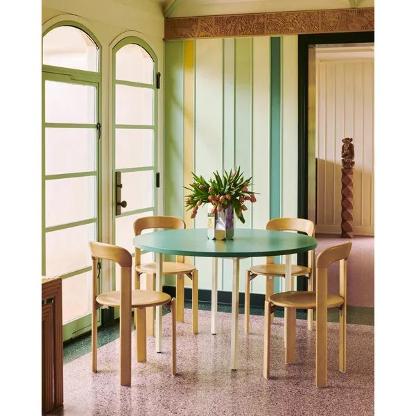 Two-Colour Dining Table Ø120 Ivory/Green Mint