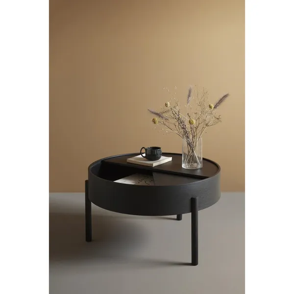 Arc Couchtisch Schwarz Esche Ø66