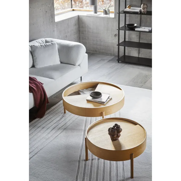 Arc Couchtisch Schwarz Esche Ø66