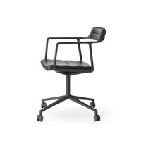 452 Swivel Chair w. Wheels Black Leather