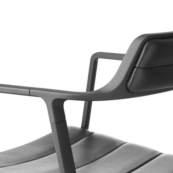 452 Swivel Chair w. Wheels Black Leather