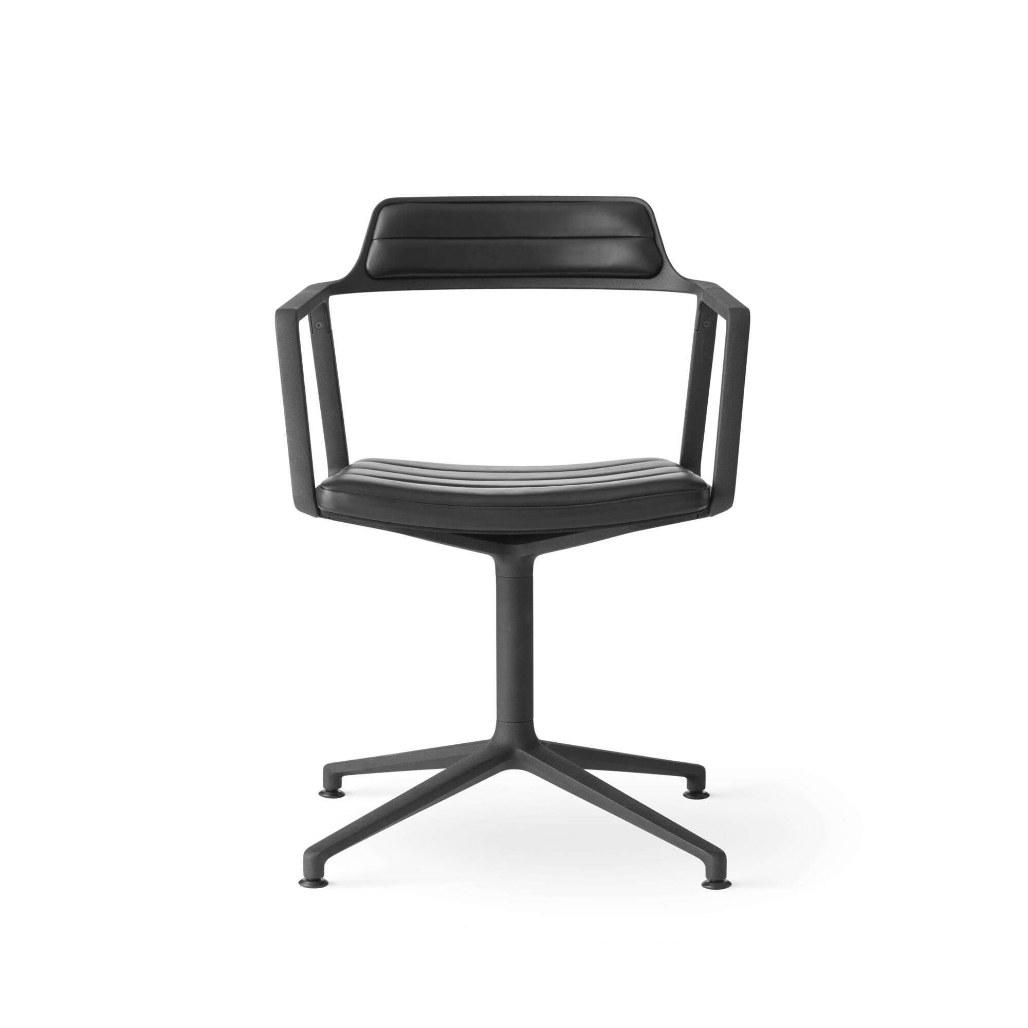 452 Chaise Pivotante Cuir Noir