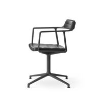 452 Swivel Chair Black Leather