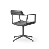 452 Swivel Chair Black Leather