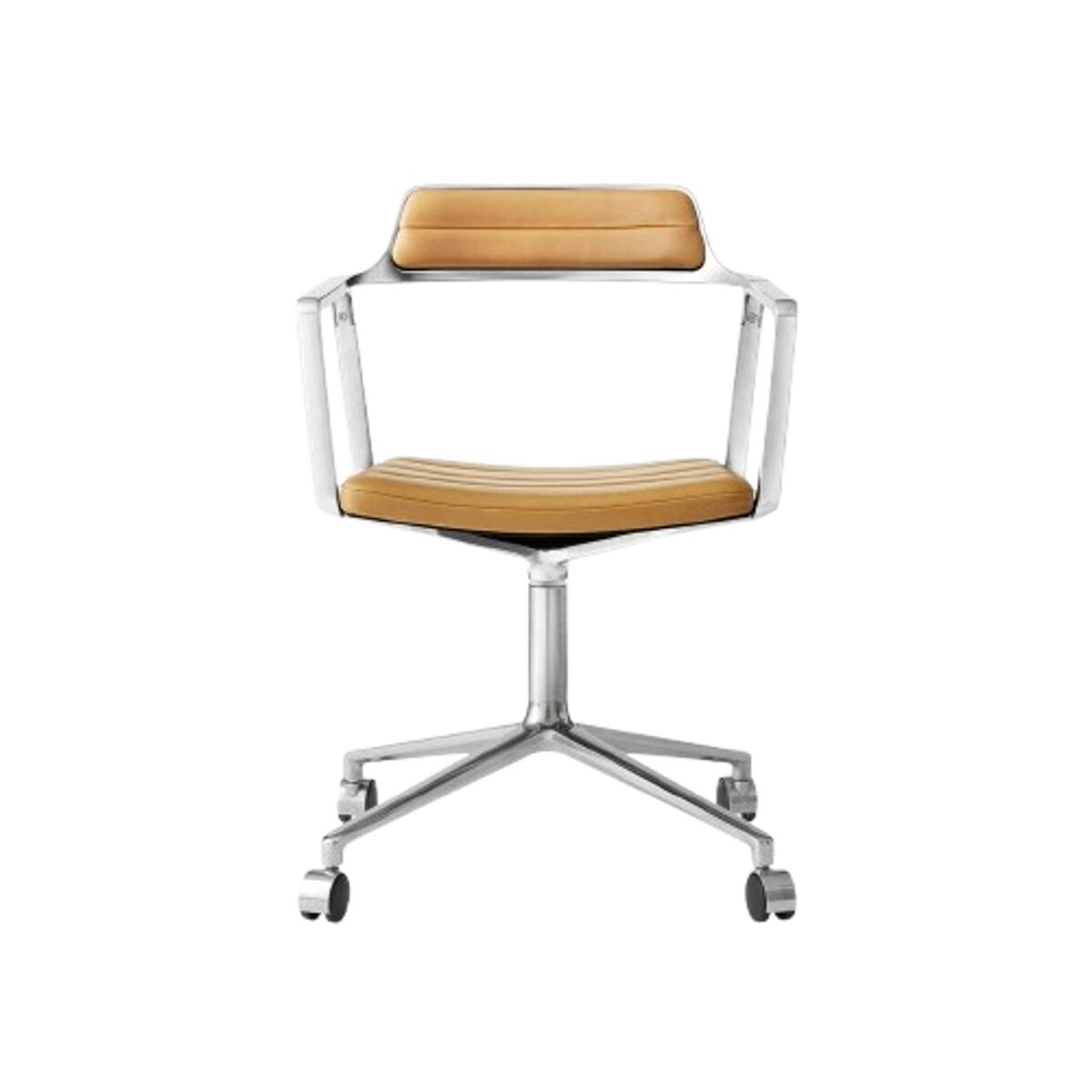 452 Swivel Chair With Wheels Camel/Leather