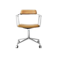 452 Swivel Chair With Wheels Camel/Leather