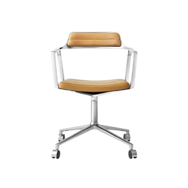 452 Swivel Chair With Wheels Camel/Leather