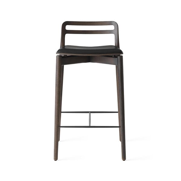 484 Cabin Bar Stool Dark Oak/Black Leather