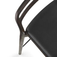484 Cabin Bar Stool Dark Oak/Black Leather