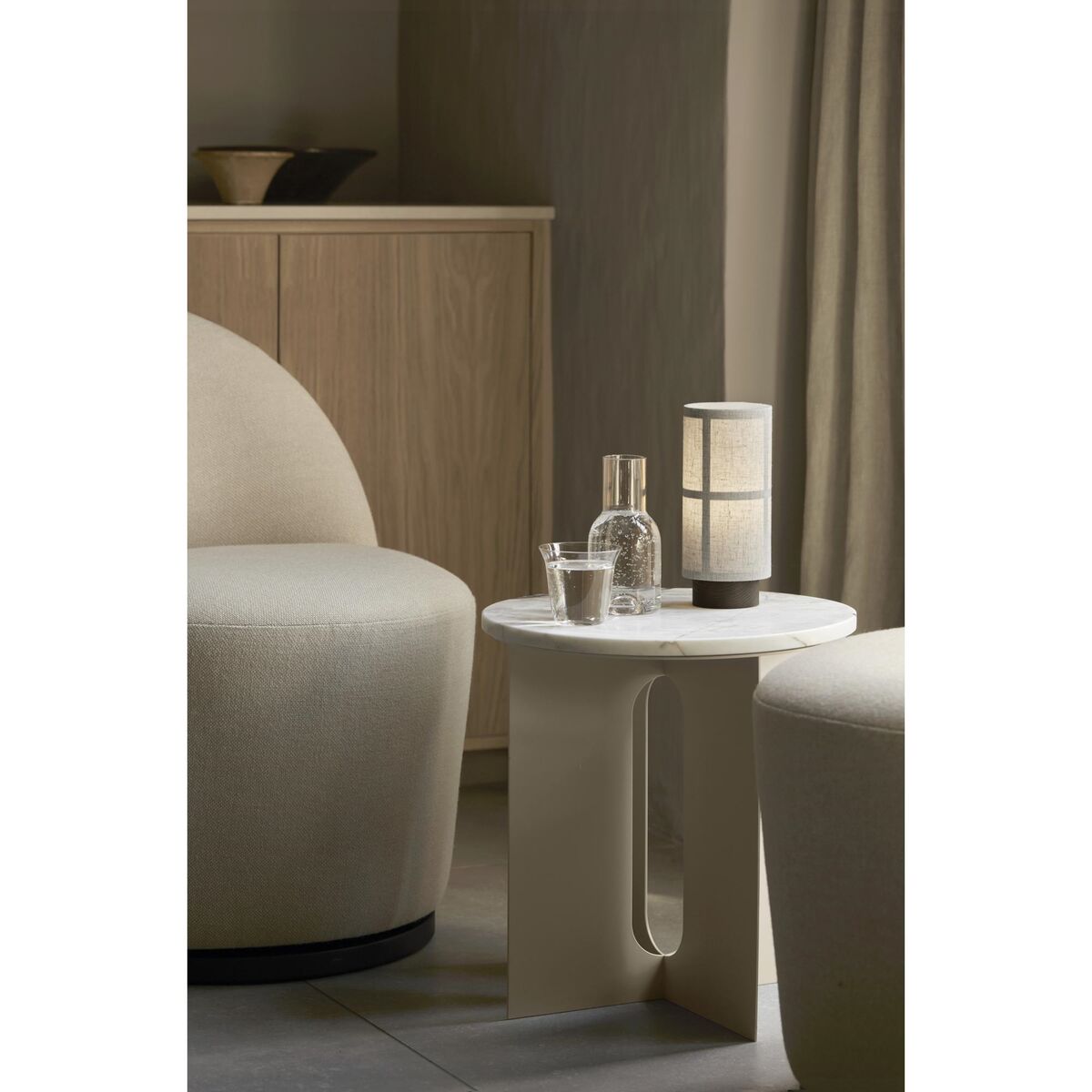 Androgyne Side Table Ø50 Natural Oak/Kunis Breccia