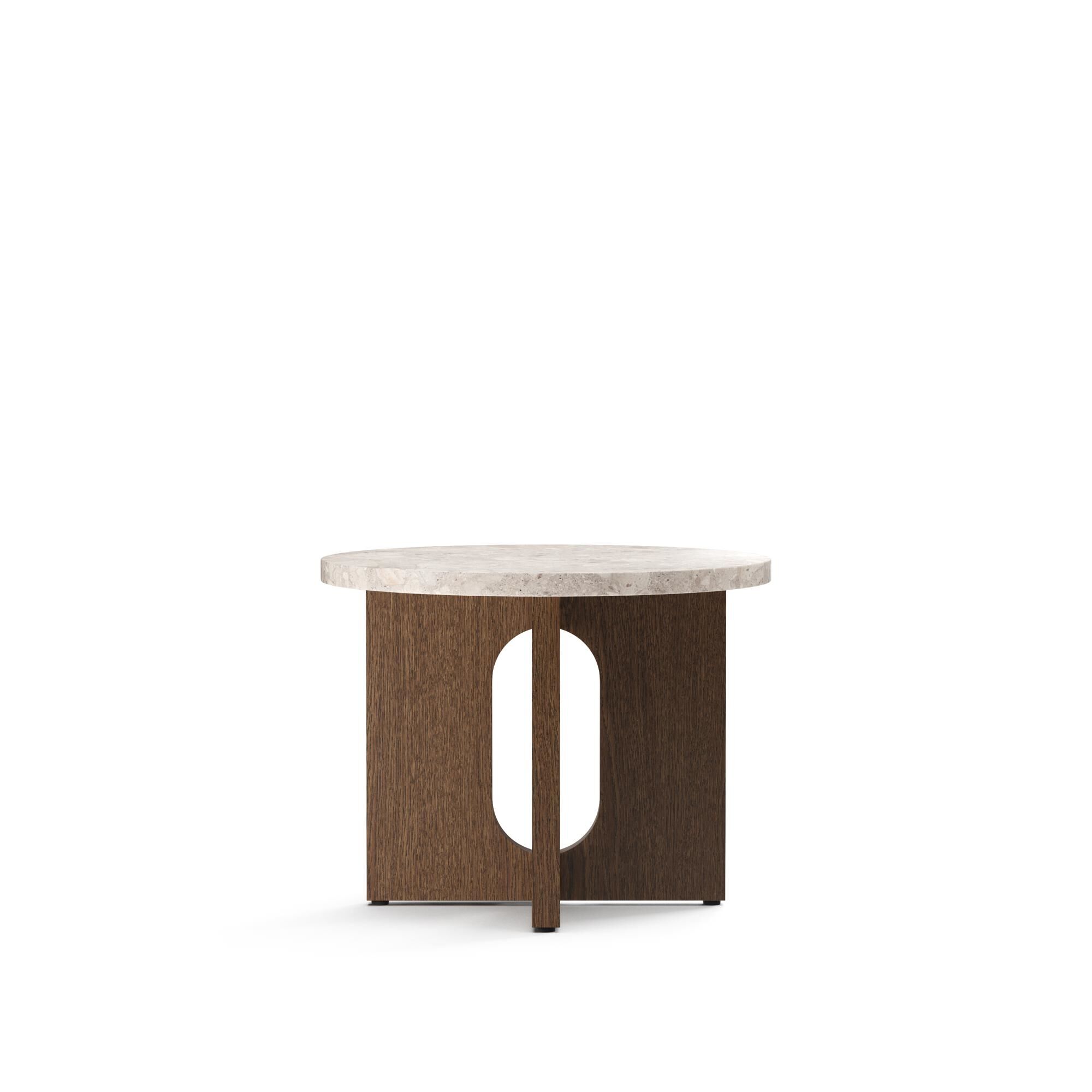 Androgyne Table d'Appoint Ø50 Chêne Foncé/Kunis Breccia