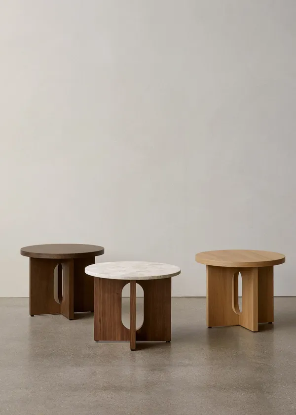 Androgyne Side Table Ø50 Dark Oak/Kunis Breccia