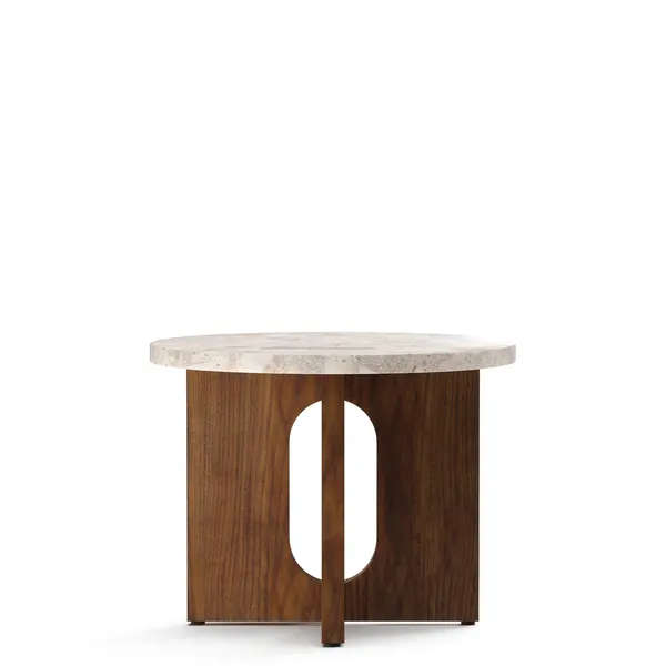 Androgyne Side Table Ø50 Walnut/Kunis Breccia