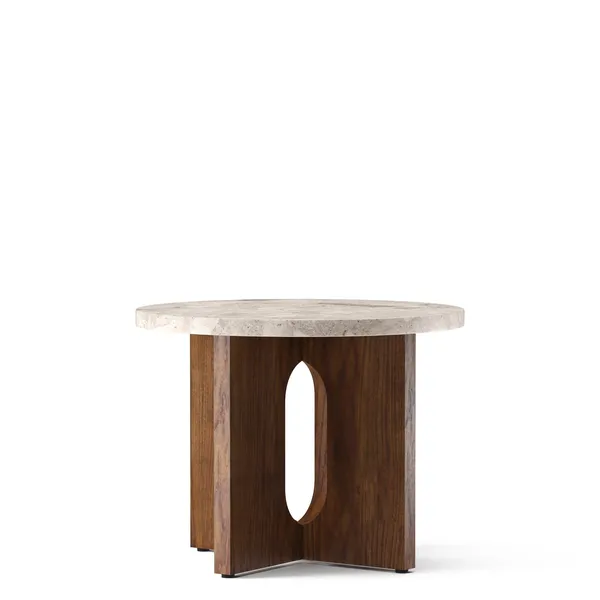 Androgyne Side Table Ø50 Walnut/Kunis Breccia