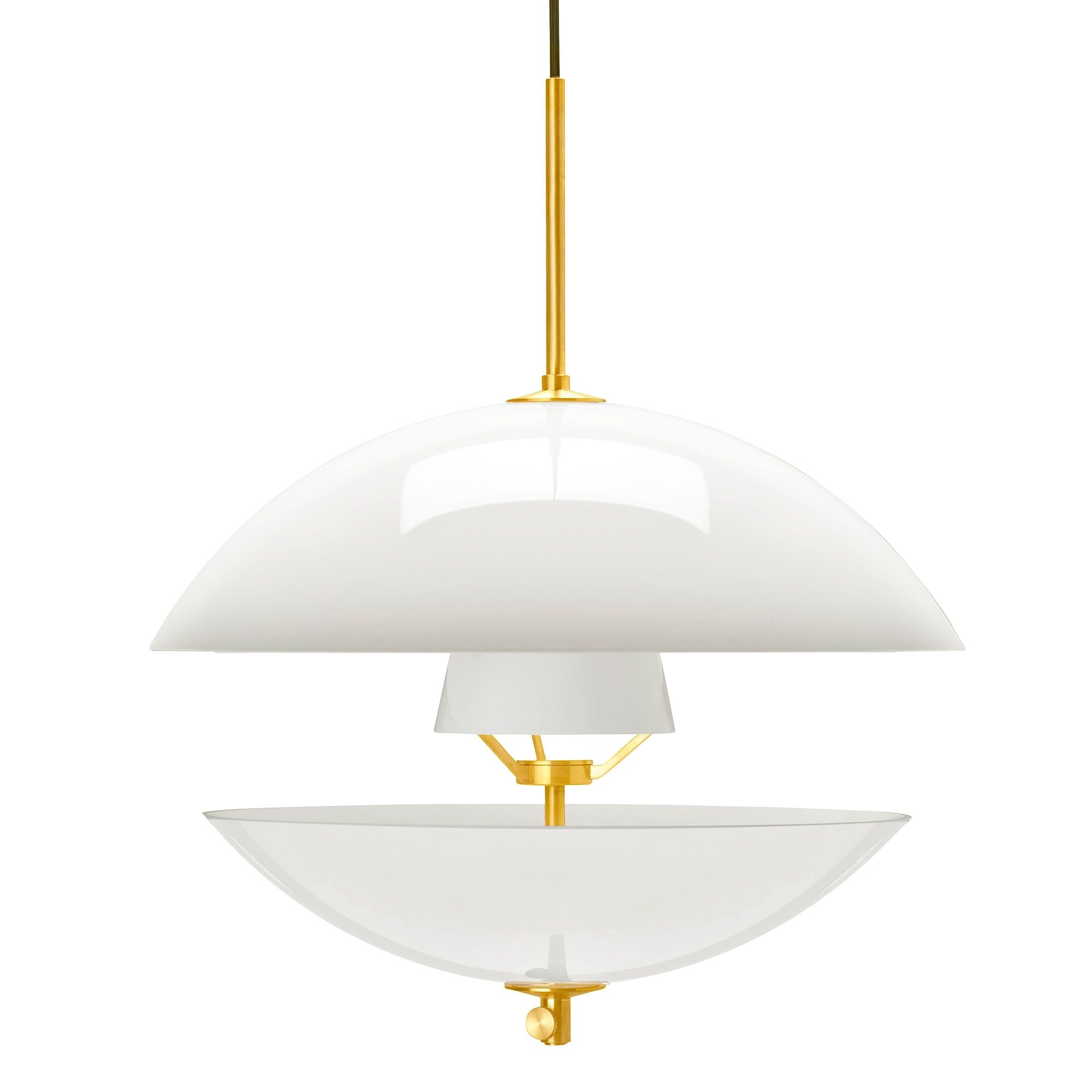 Clam Suspension Blanc/Laiton Ø55