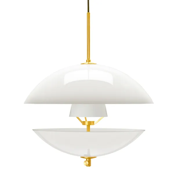 Clam Pendant White/ Brass Ø55