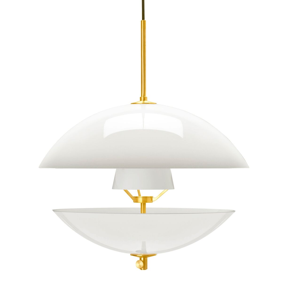 Clam Pendant White/ Brass Ø55
