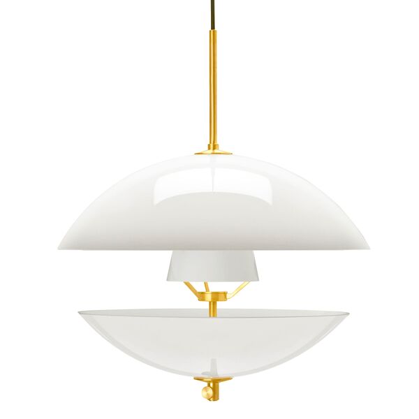 Clam Lampa Wisząca Biała/Mosiężna Ø55