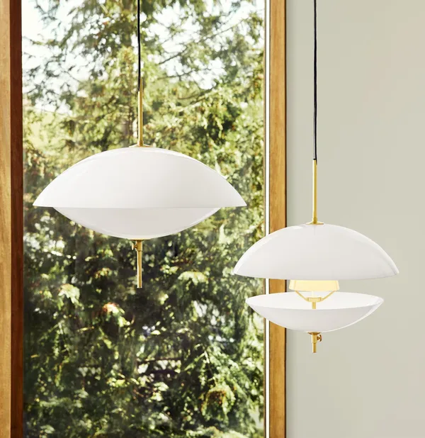 Clam Pendant White/ Brass Ø55
