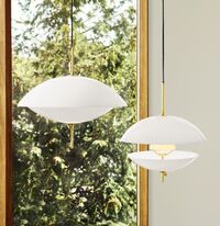 Clam Pendant White/ Brass Ø55