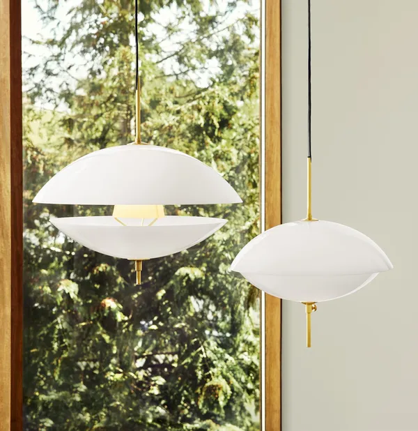 Clam Pendant White/ Brass Ø55
