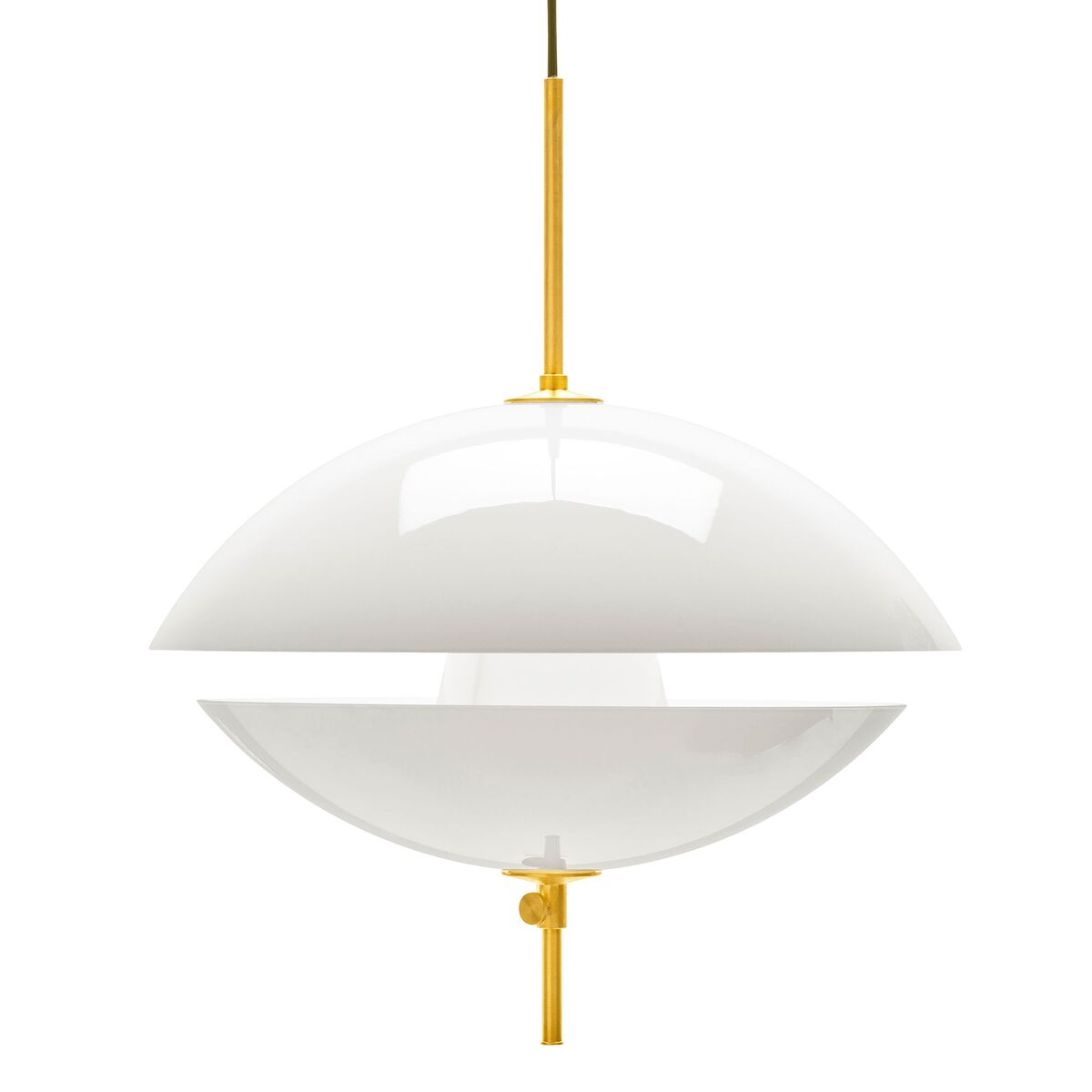 Clam Pendant White/ Brass Ø55
