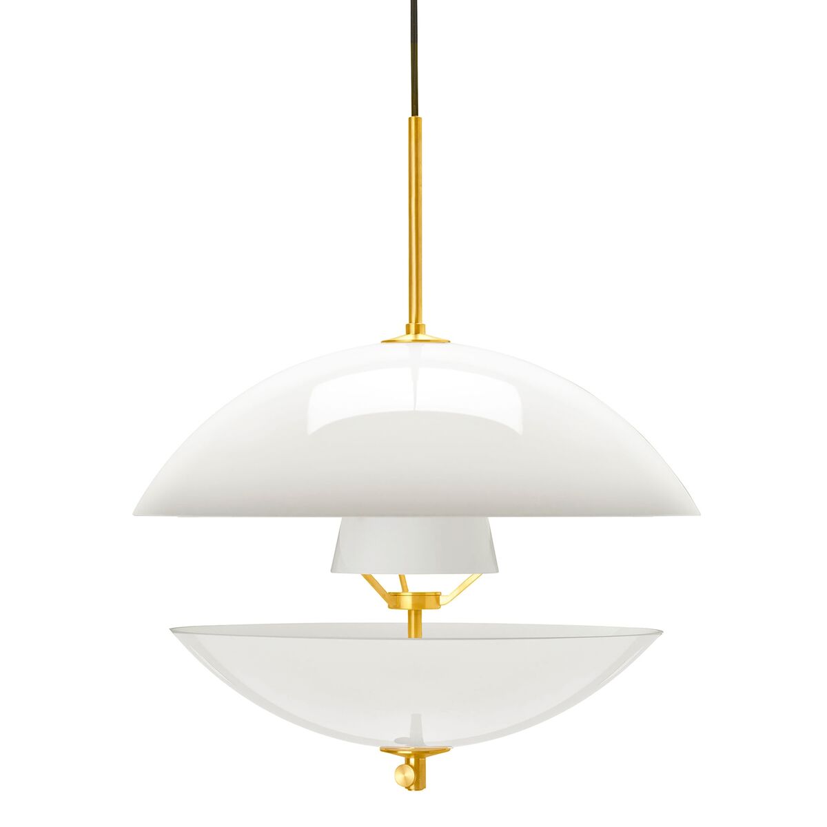 Clam Pendant White/ Brass Ø44