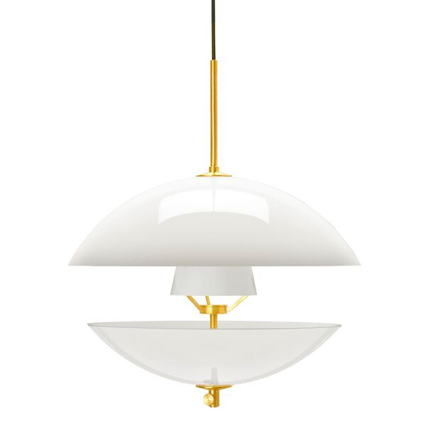 Clam Lampa Wisząca Biała/Mosiężna Ø44
