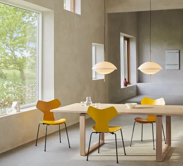 Clam Hanglamp Wit/ Messing Ø44
