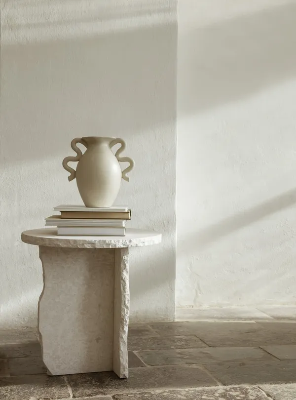 Mineral Sculptural Coffee Table White Curia Marble