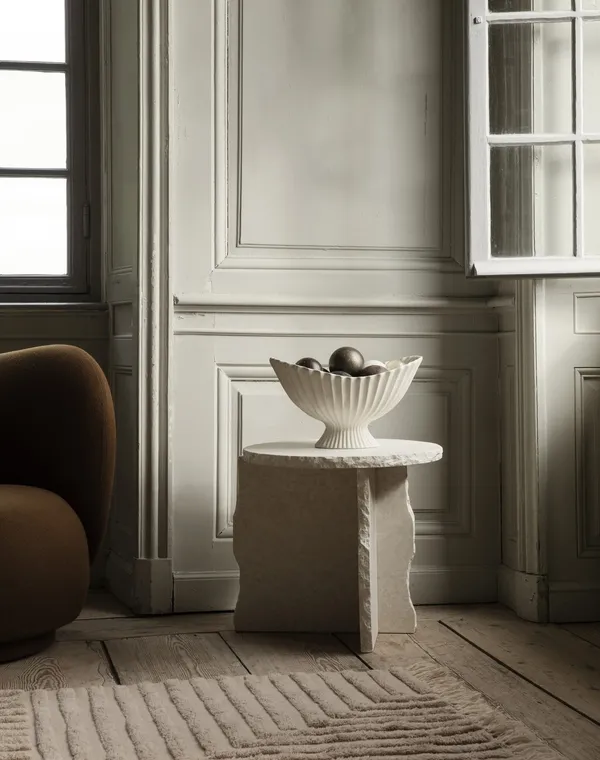 Mineral Sculptural Coffee Table White Curia Marble