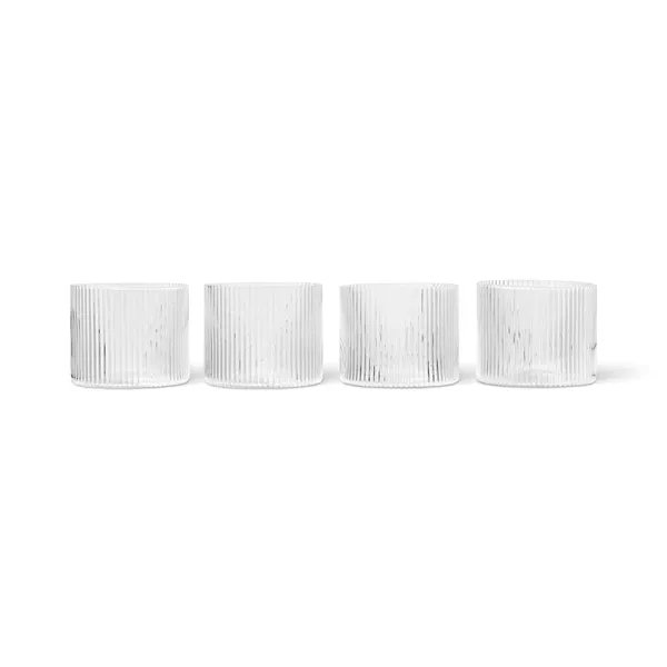 Ripple Low Glass Set of 4 Clear