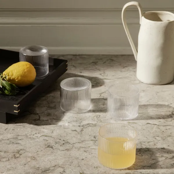 Ripple Low Glass Set of 4 Clear