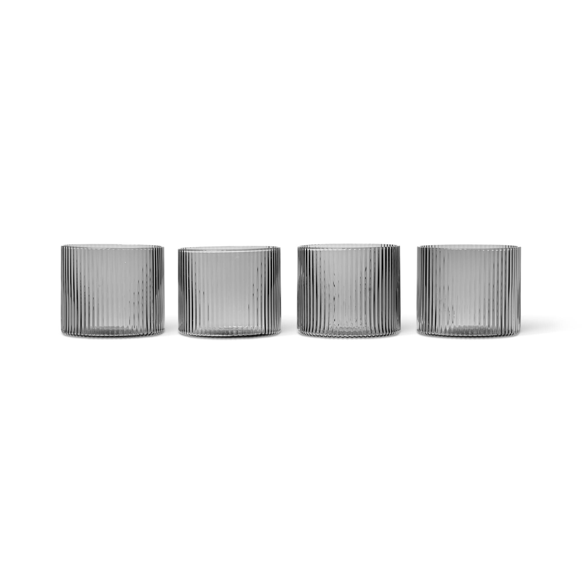 Ripple Set de 4 Verres Bas Fumés