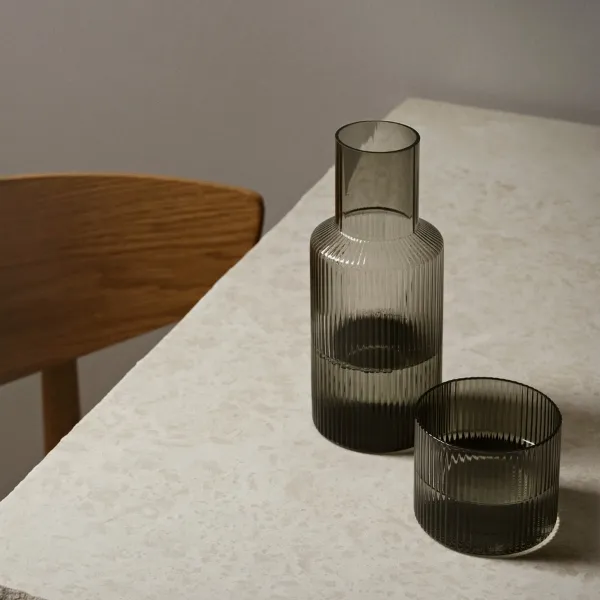 Ripple Low Glass Set of 4 Smoked