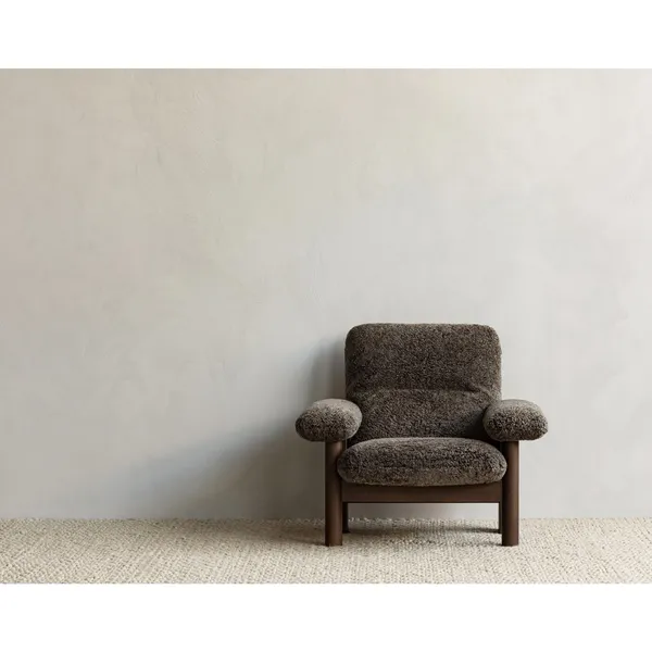 Brasilia Sessel, Dunkle Eiche/Bouclé