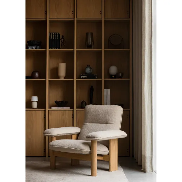 Brasilia Sessel, Dunkle Eiche/Bouclé