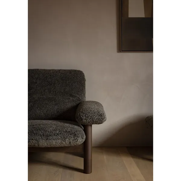 Brasilia Sessel, Dunkle Eiche/Bouclé