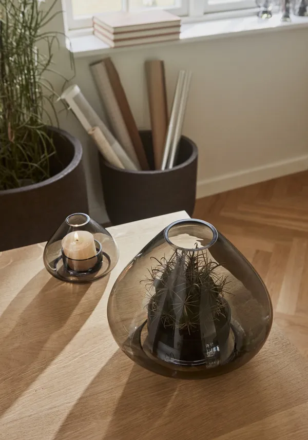 UNO Lantern/Vase Amber H11,5 cm