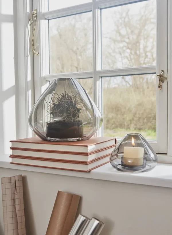 UNO Lantern/Vase Amber H21 cm