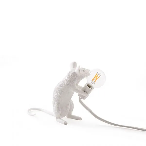 Mouse Mac Sitting Table Lamp White