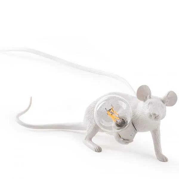 Mouse Lop Liegende Tischlampe Weiß