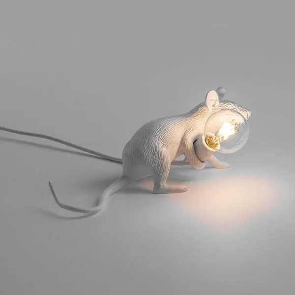Mouse Lop Liegende Tischlampe Weiß