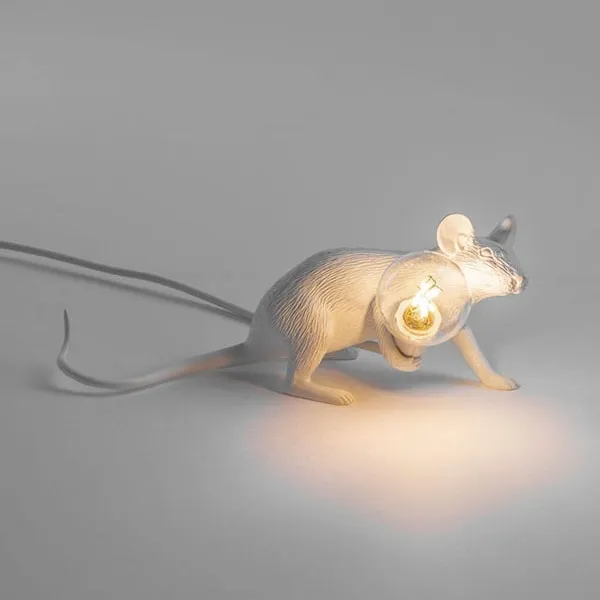 Mouse Lop Liegende Tischlampe Weiß