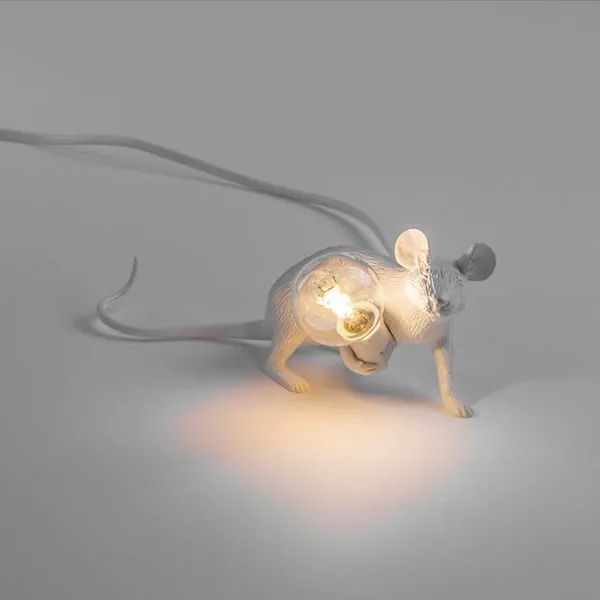 Mouse Lop Liegende Tischlampe Weiß