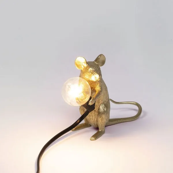 Mouse Mac Sitting Table Lamp Gold