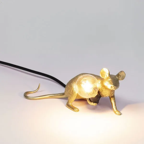 Mouse Lop Lying Down Table Lamp Gold